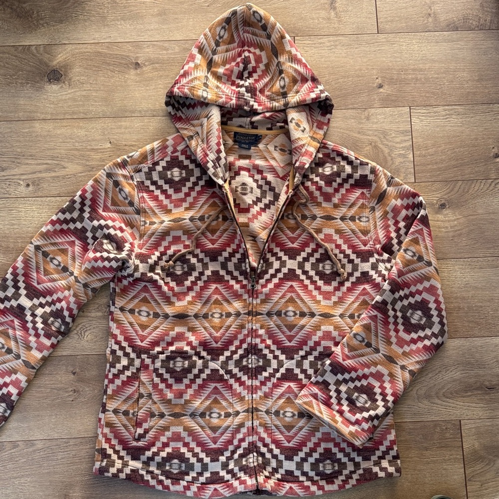 Pendleton Multicolor Geometric Hooded Hoodie/ Jac… - image 1